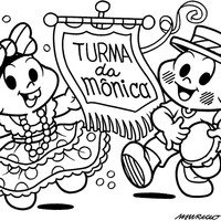 Desenho de Bloco da Turma da Monica para colorir