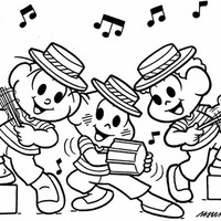 desenhos para colorir turma da monica musicos