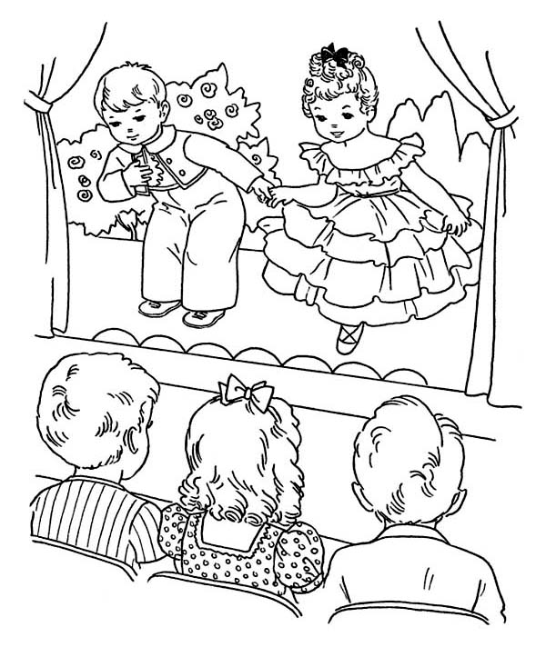 Desenho de Teatro infantil para colorir - Tudodesenhos