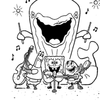 Desenho de Banda de música do Bob Esponja para colorir