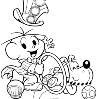 Desenho de Cebolinha domador de circo para colorir