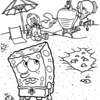 Desenho de Bob Esponja chateado para colorir