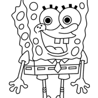 Desenho de Bob Esponja rindo para colorir