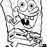 Desenho de Bob Esponja correndo para colorir