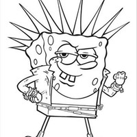 Desenho de Bob Esponja estilo punk para colorir