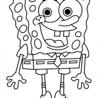 Desenho de Bob Esponja feliz para colorir