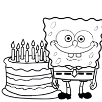 Desenho de Festa de aniversário do Bob Esponja para colorir