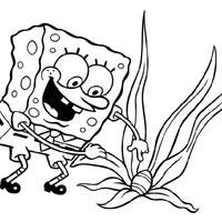 Desenho de Páscoa do Bob Esponja para colorir