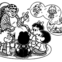 Desenho de Folclore Turma da Monica para colorir