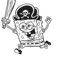 Desenho de Pirata Bob Esponja para colorir