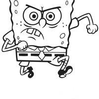 Desenho de Policial Bob Esponja com raiva para colorir