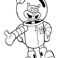 Desenho de Sandy, personagem do Bob Esponja para colorir