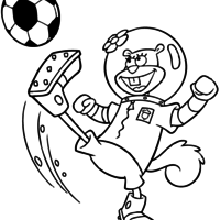 Desenho de Sandy jogando futebol para colorir