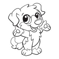 Desenho de Cachorro dando oi para colorir