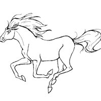 Desenho de Cavalo correndo para colorir