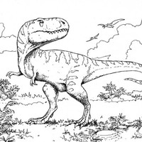 Desenho de Dinossauro perigoso para colorir