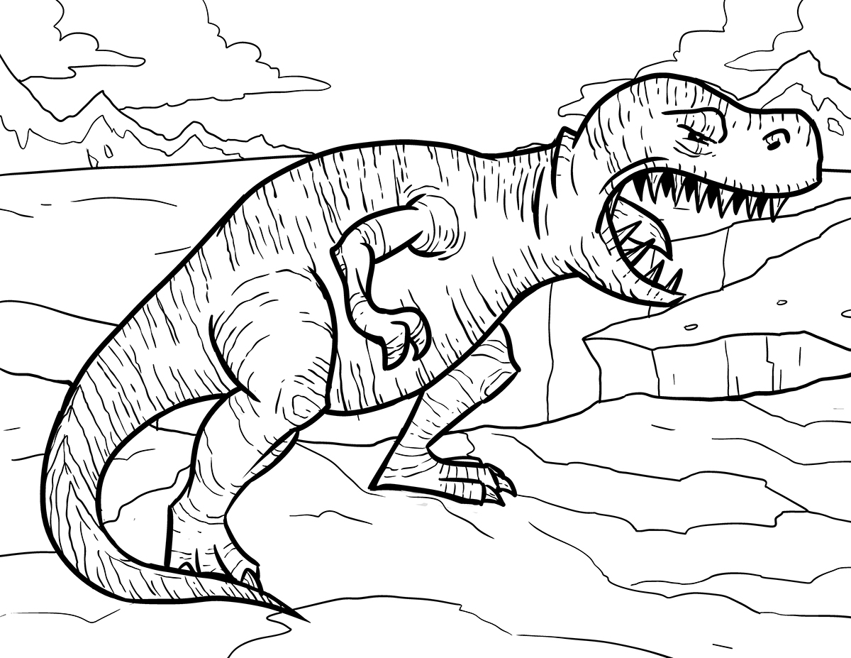 Desenhos de T-Rex para colorir - Bora Colorir