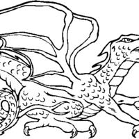 Desenho de Dragão de asas abertas para colorir