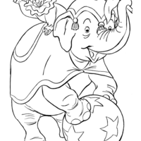 Desenho de Elefante malabarista para colorir