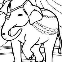Desenho de Elefante de circo para colorir