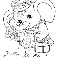 Desenho de Elefantinha para colorir