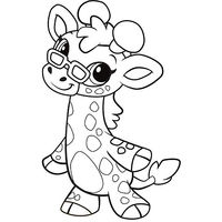 Desenho de Girafinha com óculos para colorir