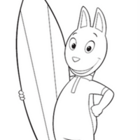 Desenho de Austin surfando para colorir