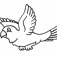Desenho de Papagaio voando para colorir