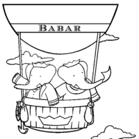 Desenho de Babar e Celeste para colorir