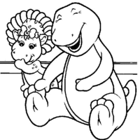 Desenho de Barney e Baby Bop para colorir