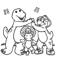 Desenho de Barney, BJ e Baby Bop para colorir