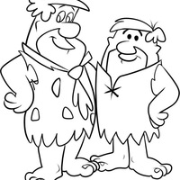 Desenho de Fred e Barney para colorir