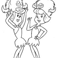 Desenho de Wilma e Betty para colorir