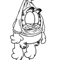 Desenho de Garfield de castigo para colorir
