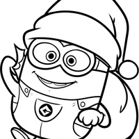 Desenho de Minions no Natal para colorir