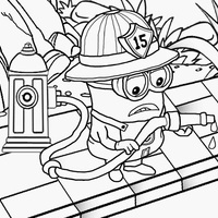 Desenho de Minion bombeiro para colorir