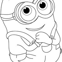 Desenho de Minion Bob envergonhado para colorir