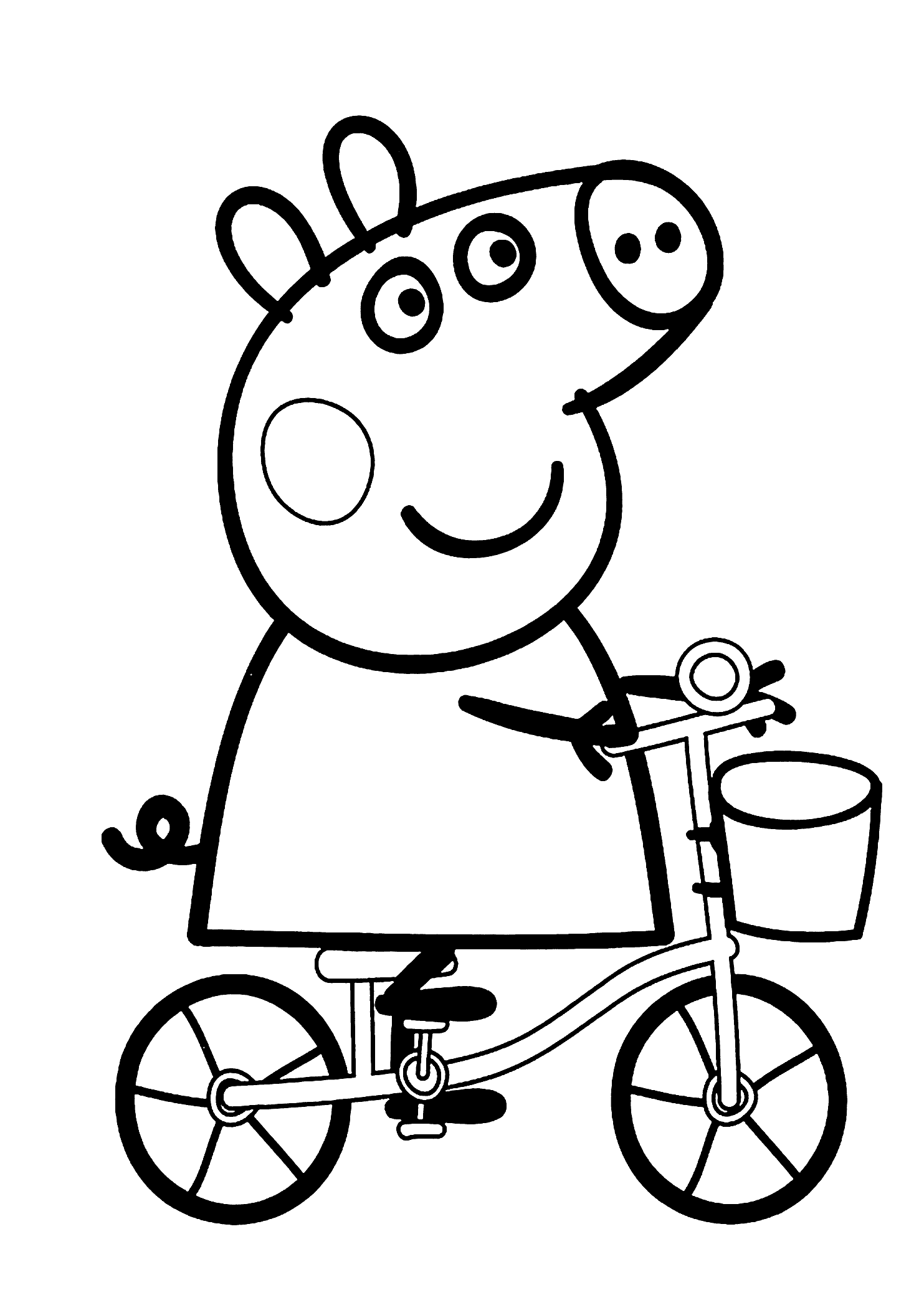 Peppa pig andando de bicicleta