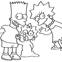 Desenho de Irmãos Simpsons para colorir