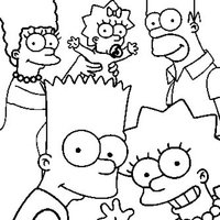 Desenho de Família Simpsons para colorir