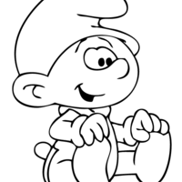 Desenho de Smurf sentado para colorir