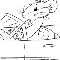 Desenho de Stuart Little em seu carro para colorir