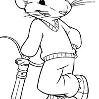 Desenho de Stuart Little segurando lápis  para colorir