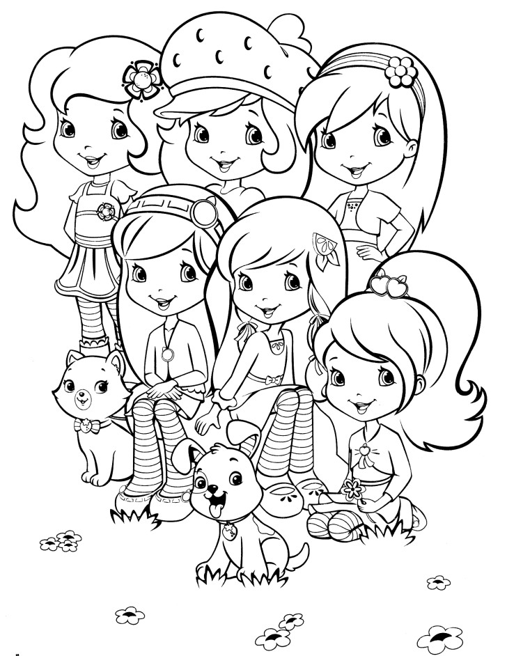 Desenho de Abraço de amigas para colorir - Tudodesenhos