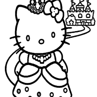 Desenho de Princesa Hello Kitty para colorir