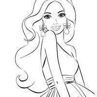 Desenho de Barbie vaidosa para colorir