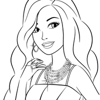 Desenho de Barbie e seu anel para colorir