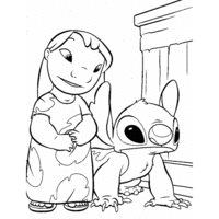 Desenho de Lilo e Stitch da Disney para colorir
