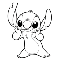 Desenho de Stitch assustado para colorir