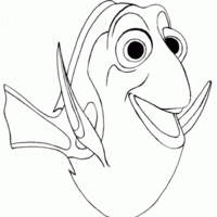 Desenho de Dory feliz para colorir